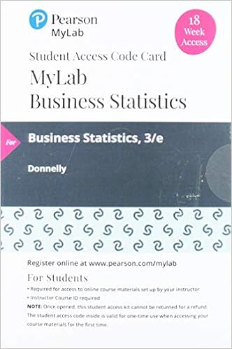 Mylab Statistics With Pearson Etext 18 Week Standalone Access Card For Business Statistics Donnelly Jr Robert 9780135834671 Amazon Com Books