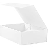 HcoHlow White Gift Box, 9x6.7x2.75'' Gift Boxes with Lids for Presents | Magnetic Closure Gift Box for Bridesmaid Proposal Box, Wedding, Halloween, Christmas Gift Packging