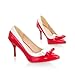 Charm Foot Womens Fashion Bows High Heel Stiletto Mary Jane Pump Pointed Shoes