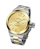 TW STEEL CB51 Men's Stainless Steel Canteen Bracelet Two-Tone Band Gold Dial Watch