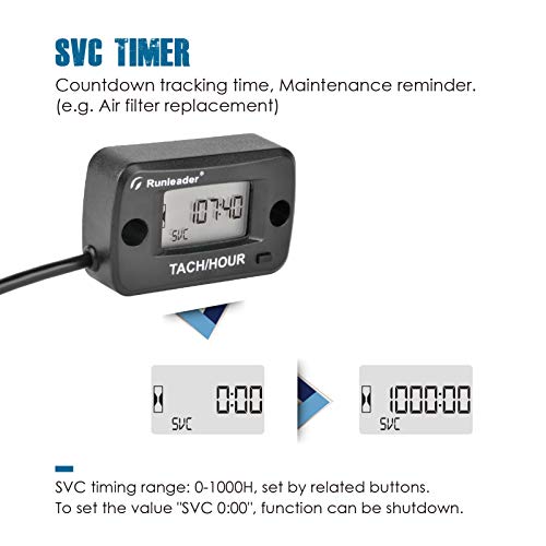 Runleader Rotating Shaft Hour Meter Tachometer,RPM Pickup