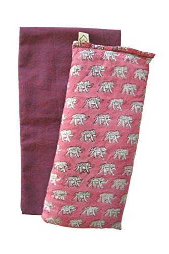 Scented Eye Pillow Gift Set – Washable Cover – Lavender Flax – 4 x 8.5 Cotton – Soothing Relaxing – elephant pink mulberry maroon