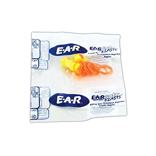 3M 10080529110357 311-1252 E-A-Soft Yellow Neon Blasts Disposable Corded Earplugs, OSFA, Blue, One Size Fits All (Pack of 200)
