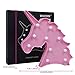 WHATOOK Unicorn Gifts Night Light Battery Operated LED Table Lamp Wall Night for Living Room,Bedroom,Home, Unicornio Party Supplies Christmas Gift for Kids Gift (Pink Unicorn)