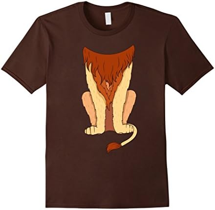 Mens Lion Costume T-Shirt for Halloween Lion Animal Cosplay Tee 2XL Brown