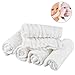 Pretty See Cotton Baby Wipes Soft Newborn Baby Face Towel Natural Baby Muslin Washcloths and Towels for Sensitive Skin, White, Set of 5