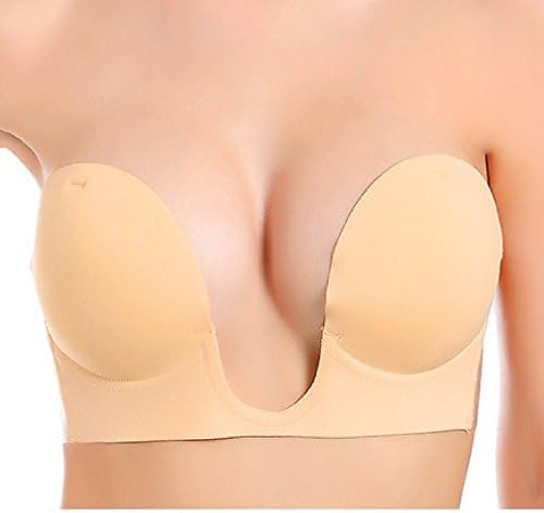 OOlala Deep Sexy U Plunge Push Up Strapless Backless Adhesive Bra