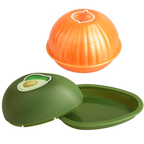 ZTFORUS Onion Keeper Set, Fridge Food Saver to Contain Avocado Onion