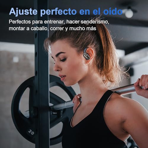 Fones de ouvido esportivos sem fio, fones de ouvido estéreo Bluetooth, 75 horas de reprodução, com microfone HD, cancelamento de ruído ENC, tela de LED duplo, à prova d'água IP7