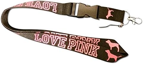 Love Pink Lanyard Key Chain Holder by TopStepSales (Black/Pink)