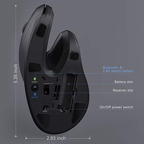 Bluetooth Ergonomic Mouse, Jelly Comb Advanced Vertical Wireless