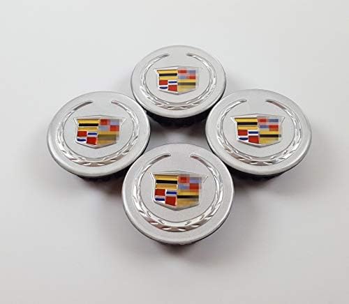 LANDPARD 4PC 2.6" Set Silver Wheel Center Hub Caps Cadillac ATS CTS DTS SRX STS XLR XTS