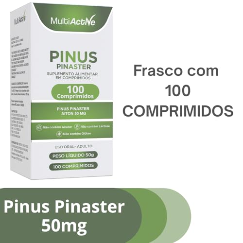 Pinus Pinaster Aiton 50mg 100 Comprimidos Multiactive Extrato Seco Casca Pinheiro Marítimo OPC Antioxidante Circulação Sanguínea Melasma Saúde Vascular Anti-Aging Natural Procianidinas