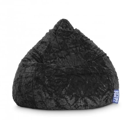 Sitting Point Sitzsack Fluffy XL ca. 220 Liter schwarz
