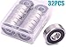 Mini Skater Roller Skate Bearings,Greased ­Miniature Ball Bearing ,Double Shielded,Black (32 PCS)