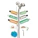 mDesign Metal Wire Bathroom Tub & Shower Caddy, Hanging Storage Organizer - Built-in Hooks and 8 Shelves for Bathroom Shower Stalls, Tubs - Open Center Design for Hand Held Shower Heads - White