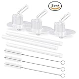 Yibaoo 3 Pack Thermos Replacement Straws for Thermos 12 Ounce(model F401) Funtainer Bottle with 3 Straw Cleaning Brushes