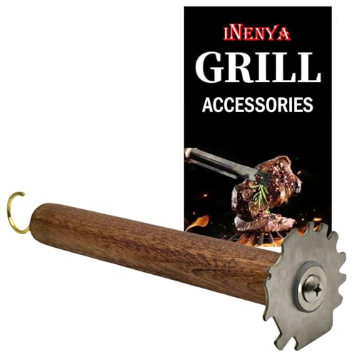 Grill Scraper for BBQ Grate and Griddle, Bristle-Free, 8.3” Wooden Handle –