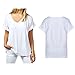 Kumer Women's Summer Loose Fit Roll Over Short Sleeve Lightweight Top Tee V Neck Casual T-Shirt