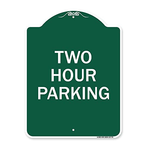 SignMission Designer Series Sign - Two Hour Parking | Green & White 18" X 24" H…
