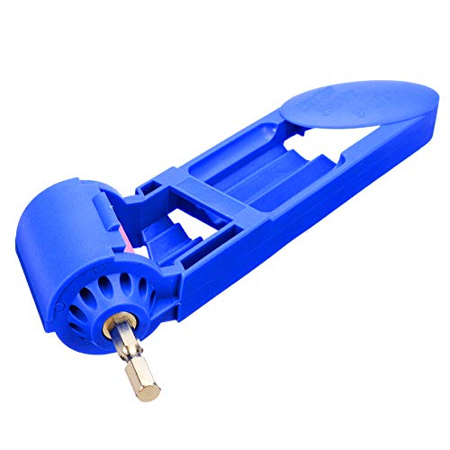 qiguch66 Drill Bit Sharpening Tool, Portable Drill Bit Grinder, Iron-Based Bit for Grinding, 2-12.5mm Drill Bit Sharpener, with Wrench and Grinding Wheel Blue