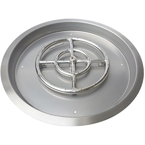 Amazon.com: Stanbroil Round Propane u0026 Gas Fire Pit Pan with Burner Ring for  DIY, 31-Inch Stainless Steel Drop-in Firepit Insert, 300K BTU : Patio, Lawn  u0026 Garden
