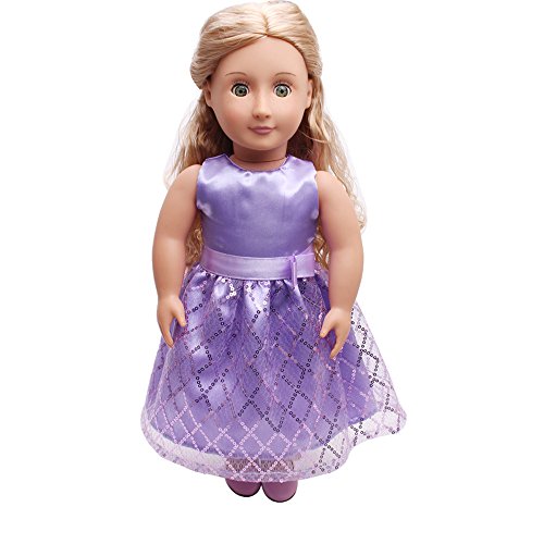 Jieson Doll Clothes ,Princess Tutu Dress for 18 Inches American Girl Dolls Accessories Set Best Gift for Your Baby (Purple)