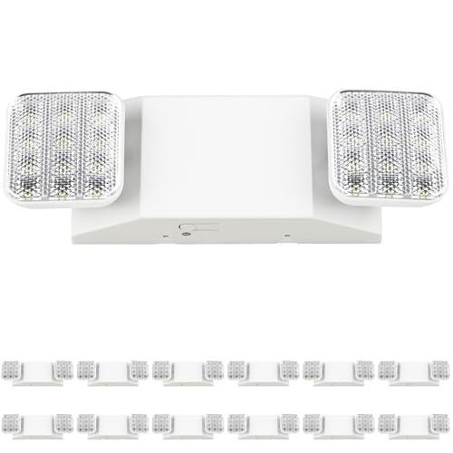 Sunco 12 Pack LED Emergency Lights, Commercial Lighting for Business, Power Outages, Offices, with Backup Battery (90 Minutes), Wall Mount, Hard Wired, 120-277V, Fire Resistant (94V-0) UL