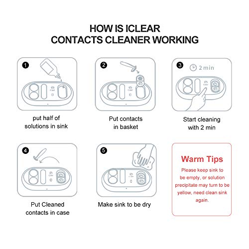 Ultrasonic Contact Lens Cleaner, iClear Contacts Cleaning Case