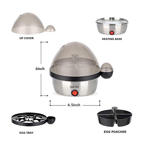 Sweet Alice Egg Cooker, Electric Egg Cooker with 7 Eggs Capacity, Noise