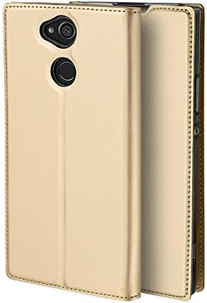 Sony Xperia XA2 Ultra Wallet case,Slim PU Leather Folio Flip Case Clear Soft TPU Cover Kickstand Full Body Protective Cover with Screen Protector for Sony Xperia XA2 Ultra (Gold, Xperia XA2 Ultra)