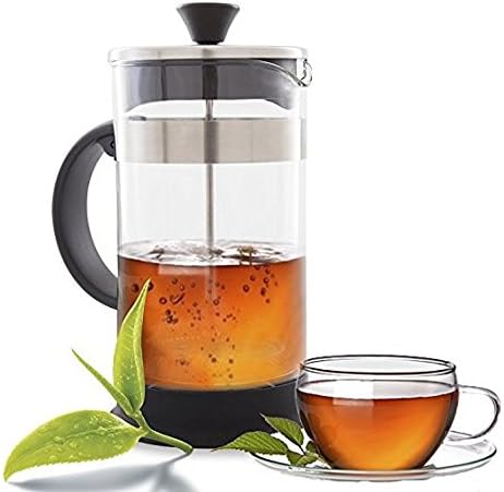 French Press Coffee, Tea & Espresso Maker - Easy Cleaning, Quality Filter System, Glass & Stainless Steel, Heat Resistant Pot and Portable (34 oz) 4 cups/1 Liter/ 34 ounce