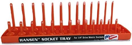 Hansen GlobalHansen 1406 1/4" Drive Metric Regular & Deep Socket Holder - Orange