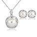 KAVANI Rose Gold Plated Elegant Pearl Pendant Necklace Earrings Set Jewelry Set for Women