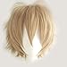 Unisex Sexy Oblique Bangs Full Wig Short Straight Fluffy for Anime Cosplay Costume Party (linen blonde)