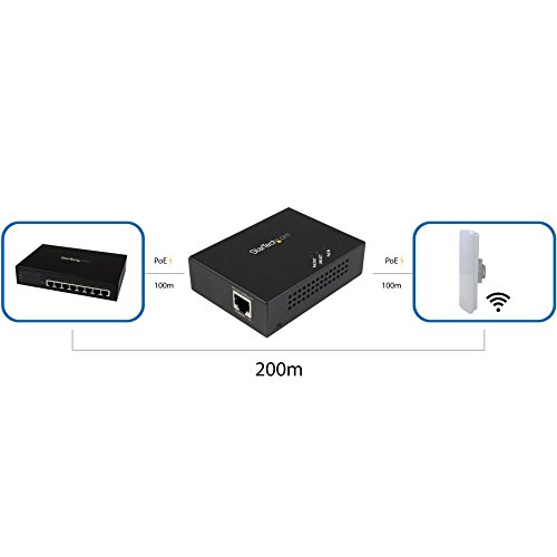 StarTech.com 1 Port Gigabit PoE+ Extender 802.3at & 802.3af - 100m (330ft) - Power over Ethernet Extender - PoE Repeater Network Extender