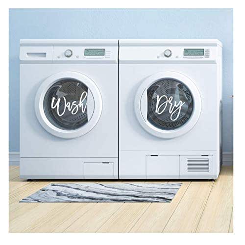 Wash Dry Vinyl Decals, Laundry Room Decor, Washer and Dryer