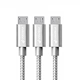 Fosmon (3 Pack - 6FT) High-Speed Micro USB to USB Sync & Charge Data Cable - [Fabric Braided Jacket | Aluminum Housing | 480Mbps Speed] for Samsung, Motorola, HTC, Nokia, LG, Google Nexus, Sony Xperi