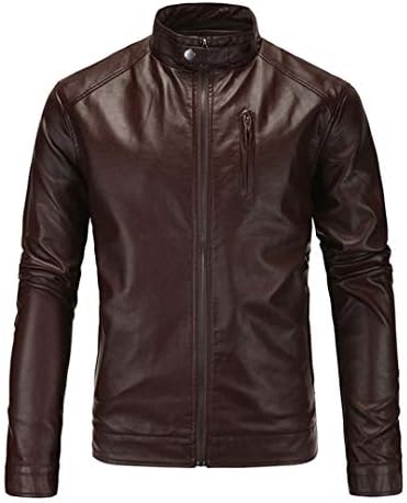 Retro Classic Faux Leather Motorcycle Jacket Men Punk Windproof Moto Jacket Clothing Zipper Motorbike Coat
