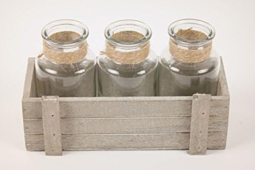 Inna Glas 3 Glasvasen In Holzkiste Momoko Amazonde