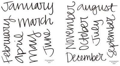 Amazon Com Handwriting Calendar Title Stickers Jan Dec handwriting calendar title stickers jan dec