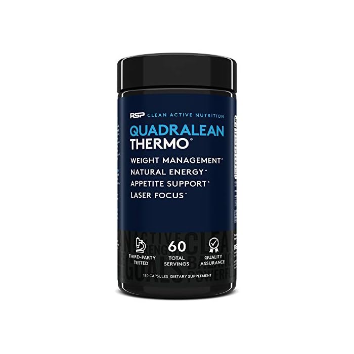 RSP Nutrition QuadraLean Thermogenic Fat Burner for Men & Women, Weight Loss Supplement, Crash-Free Energy, Metabolism…