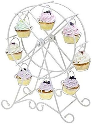 人気カラーの White 激安超特価 正規品送料無料 家電 カメラ 文房具 オフィス用品 色 B0pctwff アフタヌーンティー スタンドケーキスタンド スポーツ アウトドア Size 観覧車のカップケーキは8カップメタルシルバーウェディングデザート表ケーキプレート