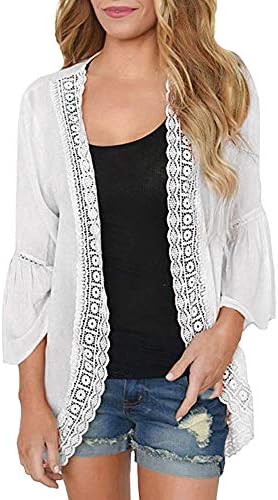 Syban Women Lace Floral Open Cape Casual Coat Loose Blouse kimono Jacket Cardigan