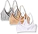 Calvin Klein Big Girls 3 Pack Crop Bra, Neutral, Medium