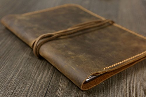Personalized Vintage Distressed genuine real leather iPad Air / Air 2 case cover sleeve / iPad organizer case / ipad air 2 folder - IDAX005S