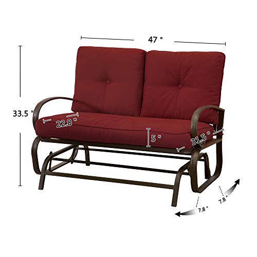 image for Homevibes Outdoor Glider Porch Glider Patio Bench Loveseat Furniture R
