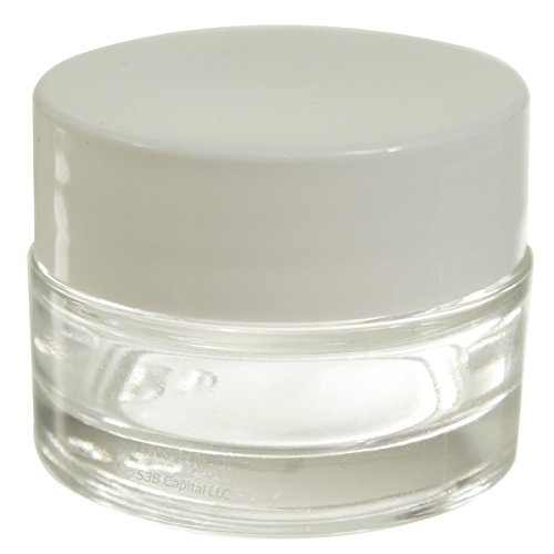 Clear Thick Glass Straight Sided Jar with White Smooth Lids - 4 oz / 120 ml (12 pack) + Labels + Small Glass Balm Jar