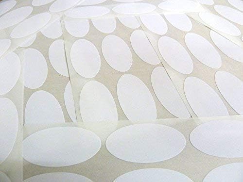 Plain 50x25mm Oval Self-Stick Deep Freeze, Freezer Labels, Stickers for Frozen Food Packaging, White, 50 x 25 millimetres