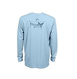 Guy Harvey Men's Marlin Sketch Pro UVX Performance Long-Sleeved T-Shirt, Sky Blue, X-Large